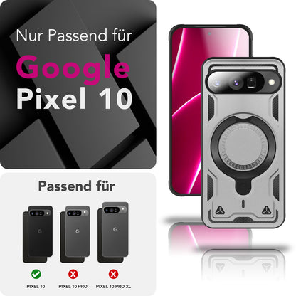 NALIA Magnetische Panzerhülle für Google Pixel 10 – Ring-Halterung 360° & MagSafe kompatibel – STORMGUARD (Outdoor Case) – Marke aus Berlin