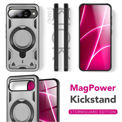NALIA Magnetische Panzerhülle für Google Pixel 10 – Ring-Halterung 360° & MagSafe kompatibel – STORMGUARD (Outdoor Case) – Marke aus Berlin