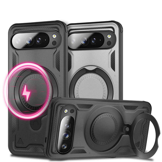 NALIA Magnetische Panzerhülle für Google Pixel 10 Pro XL – Ring-Halterung 360° & MagSafe kompatibel – STORMGUARD (Outdoor Case) – Marke aus Berlin