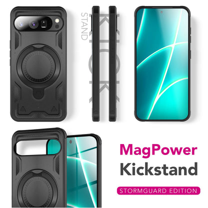 NALIA Magnetische Panzerhülle für Google Pixel 10 Pro XL – Ring-Halterung 360° & MagSafe kompatibel – STORMGUARD (Outdoor Case) – Marke aus Berlin