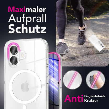 NALIA Transparentes Magnet Case für iPhone 17 – MagPower System (MagSafe kompatibel) – LUMEX (Edle Glas-Optik, aber unzerbrechlich) – Marke aus Berlin