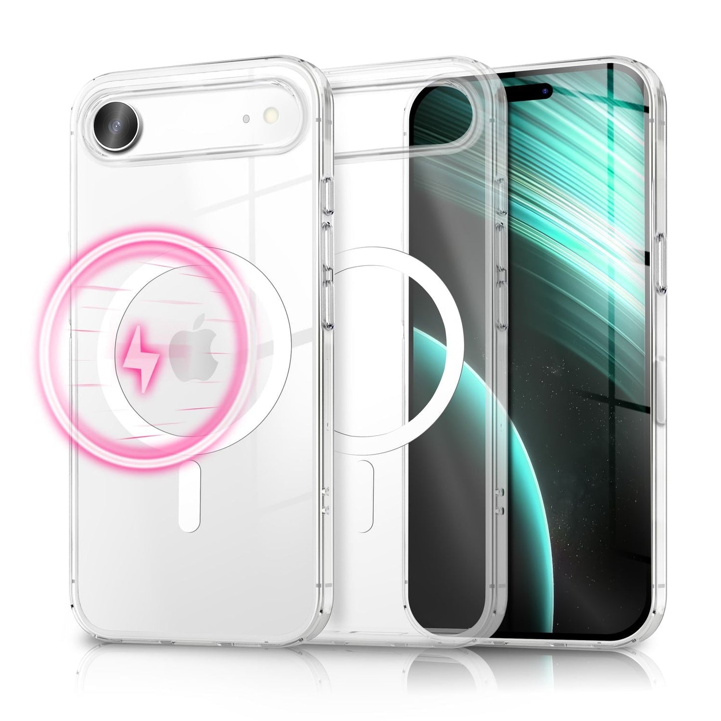 NALIA Transparentes Magnet Case für iPhone 17 Air – MagPower System (MagSafe kompatibel) – LUMEX (Edle Glas-Optik, aber unzerbrechlich) – Marke aus Berlin