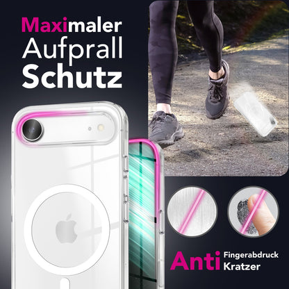NALIA Transparentes Magnet Case für iPhone 17 Air – MagPower System (MagSafe kompatibel) – LUMEX (Edle Glas-Optik, aber unzerbrechlich) – Marke aus Berlin