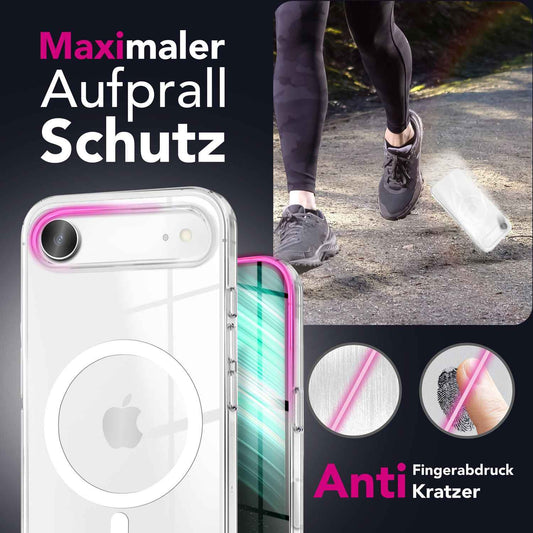 NALIA Transparentes Magnet Case für iPhone 17 Air – MagPower System (MagSafe kompatibel) – LUMEX (Edle Glas-Optik, aber unzerbrechlich) – Marke aus Berlin
