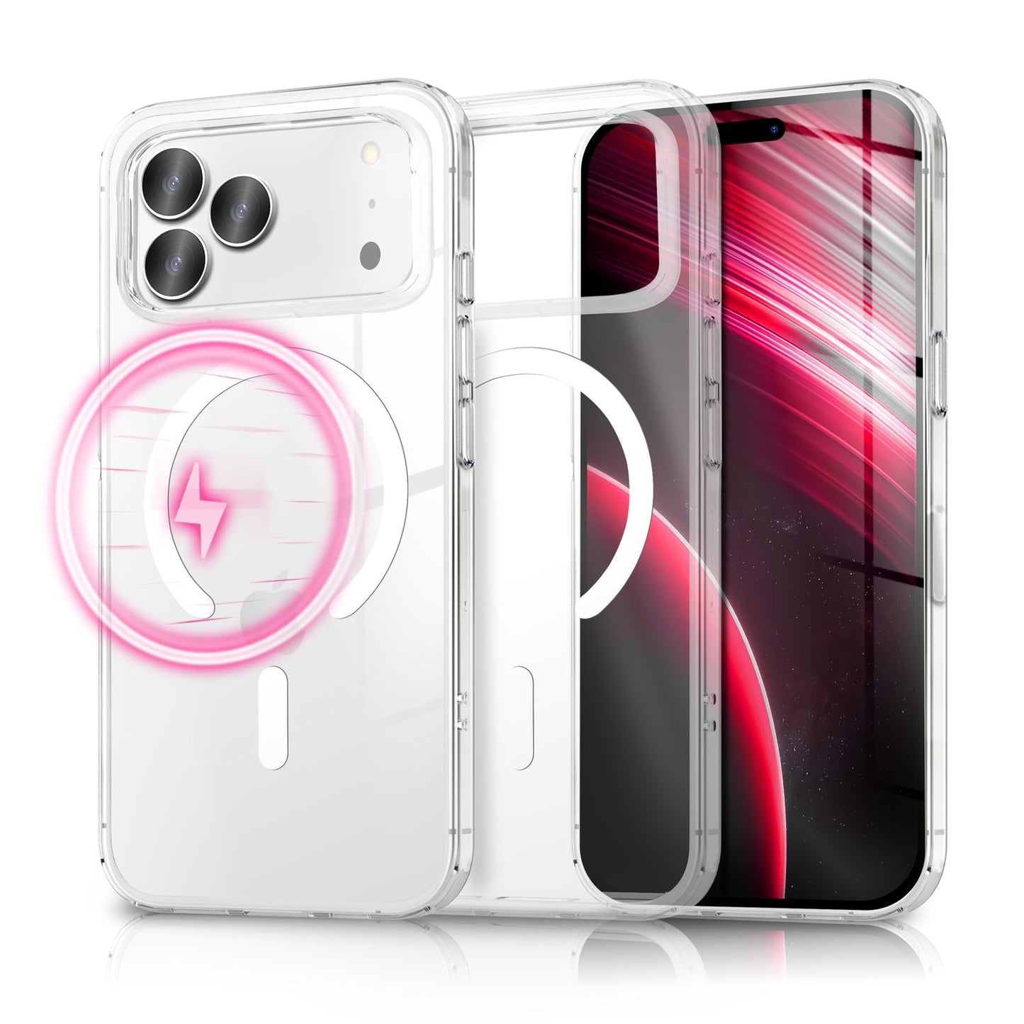 NALIA Transparentes Magnet Case für iPhone 17 Pro – MagPower System (MagSafe kompatibel) – LUMEX (Edle Glas-Optik, aber unzerbrechlich) – Marke aus Berlin