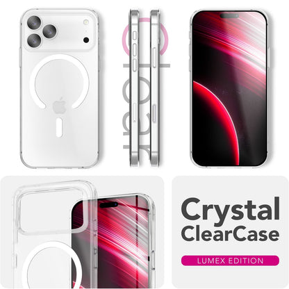 NALIA Transparentes Magnet Case für iPhone 17 Pro – MagPower System (MagSafe kompatibel) – LUMEX (Edle Glas-Optik, aber unzerbrechlich) – Marke aus Berlin