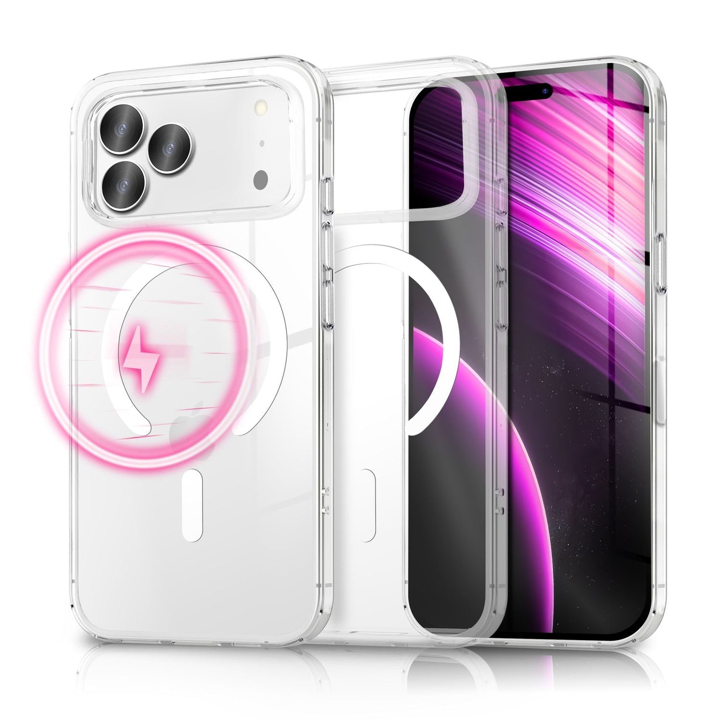 NALIA Transparentes Magnet Case für iPhone 17 Pro Max – MagPower System (MagSafe kompatibel) – LUMEX (Edle Glas-Optik, aber unzerbrechlich) – Marke aus Berlin