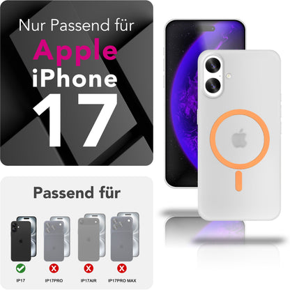 NALIA Ultra Slim Hardcase für iPhone 17 – MagSafe Kompatibel & Nachleuchtender Ring – THINIX GLOW (Matt-Transparent & 0,3mm Dünn) – Marke aus Berlin