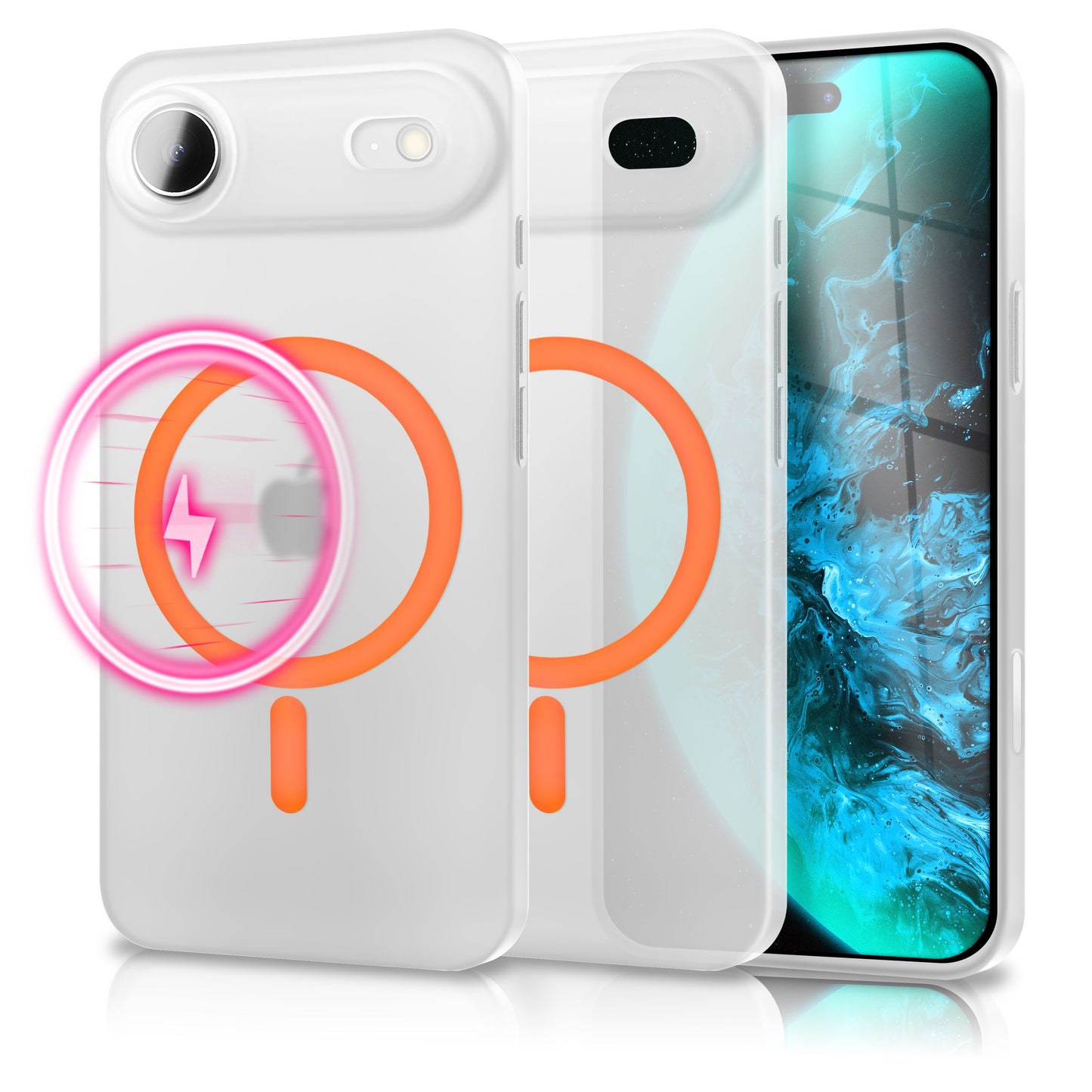 NALIA Ultra Slim Hardcase für iPhone 17 Air – MagSafe Kompatibel & Nachleuchtender Ring – THINIX GLOW (Matt-Transparent & 0,3mm Dünn) – Marke aus Berlin