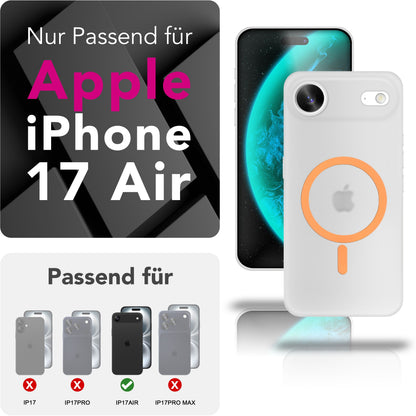 NALIA Ultra Slim Hardcase für iPhone 17 Air – MagSafe Kompatibel & Nachleuchtender Ring – THINIX GLOW (Matt-Transparent & 0,3mm Dünn) – Marke aus Berlin