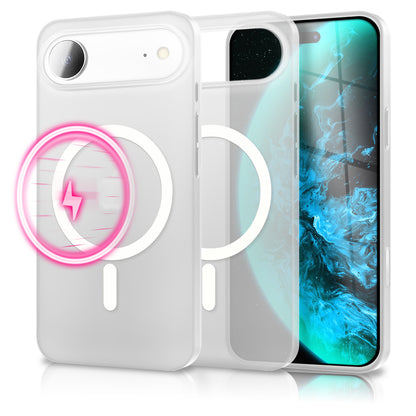NALIA Ultra Slim Hardcase für iPhone 17 Air – MagSafe Kompatibel & Nachleuchtender Ring – THINIX GLOW (Matt-Transparent & 0,3mm Dünn) – Marke aus Berlin