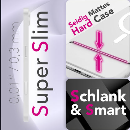 NALIA Ultra Slim Hardcase für iPhone 17 Air – MagSafe Kompatibel & Nachleuchtender Ring – THINIX GLOW (Matt-Transparent & 0,3mm Dünn) – Marke aus Berlin