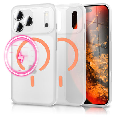 NALIA Ultra Slim Hardcase für iPhone 17 Pro – MagSafe Kompatibel & Nachleuchtender Ring – THINIX GLOW (Matt-Transparent & 0,3mm Dünn) – Marke aus Berlin