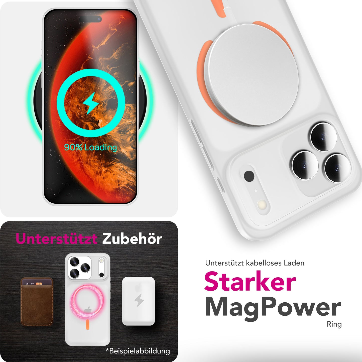 NALIA Ultra Slim Hardcase für iPhone 17 Pro – MagSafe Kompatibel & Nachleuchtender Ring – THINIX GLOW (Matt-Transparent & 0,3mm Dünn) – Marke aus Berlin