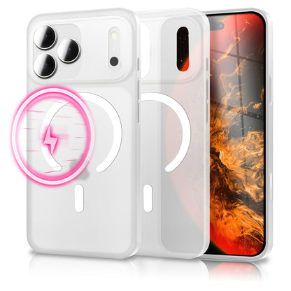 NALIA Ultra Slim Hardcase für iPhone 17 Pro – MagSafe Kompatibel & Nachleuchtender Ring – THINIX GLOW (Matt-Transparent & 0,3mm Dünn) – Marke aus Berlin