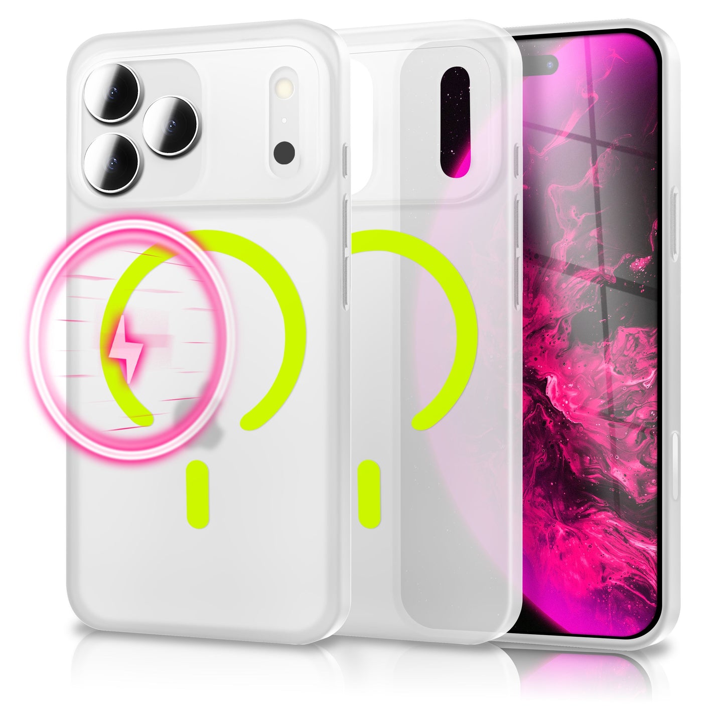 NALIA Ultra Slim Hardcase für iPhone 17 Pro Max – MagSafe Kompatibel & Nachleuchtender Ring – THINIX GLOW (Matt-Transparent & 0,3mm Dünn) – Marke aus Berlin