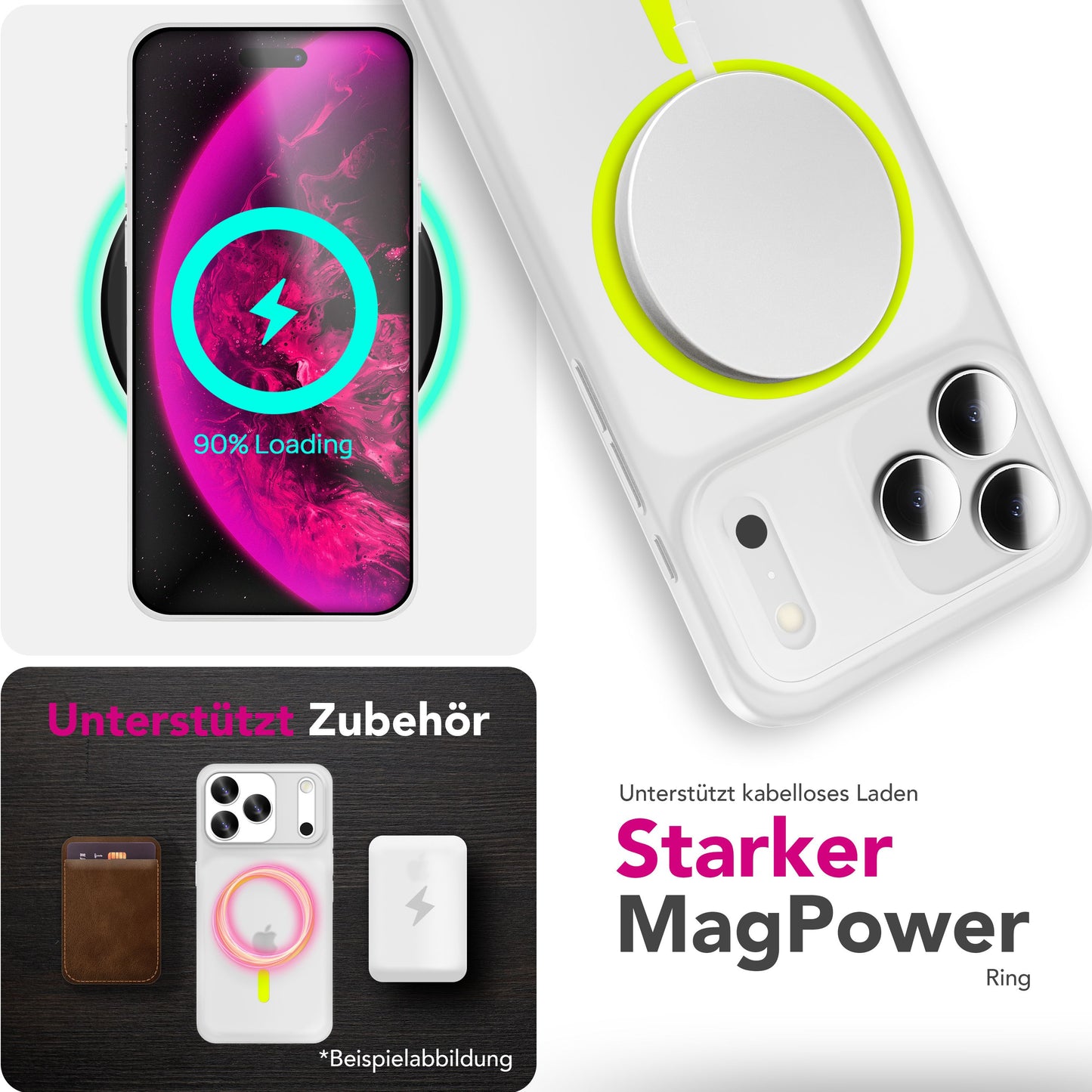 NALIA Ultra Slim Hardcase für iPhone 17 Pro Max – MagSafe Kompatibel & Nachleuchtender Ring – THINIX GLOW (Matt-Transparent & 0,3mm Dünn) – Marke aus Berlin