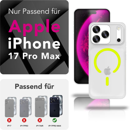 NALIA Ultra Slim Hardcase für iPhone 17 Pro Max – MagSafe Kompatibel & Nachleuchtender Ring – THINIX GLOW (Matt-Transparent & 0,3mm Dünn) – Marke aus Berlin