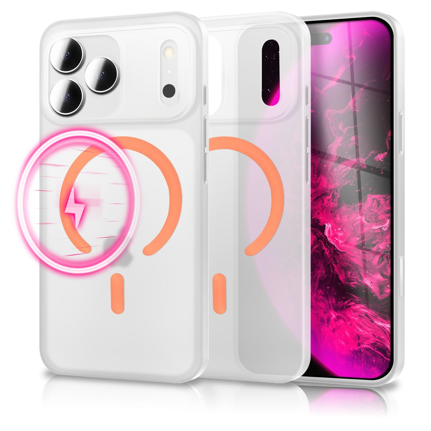 NALIA Ultra Slim Hardcase für iPhone 17 Pro Max – MagSafe Kompatibel & Nachleuchtender Ring – THINIX GLOW (Matt-Transparent & 0,3mm Dünn) – Marke aus Berlin