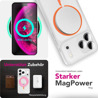 NALIA Ultra Slim Hardcase für iPhone 17 Pro Max – MagSafe Kompatibel & Nachleuchtender Ring – THINIX GLOW (Matt-Transparent & 0,3mm Dünn) – Marke aus Berlin