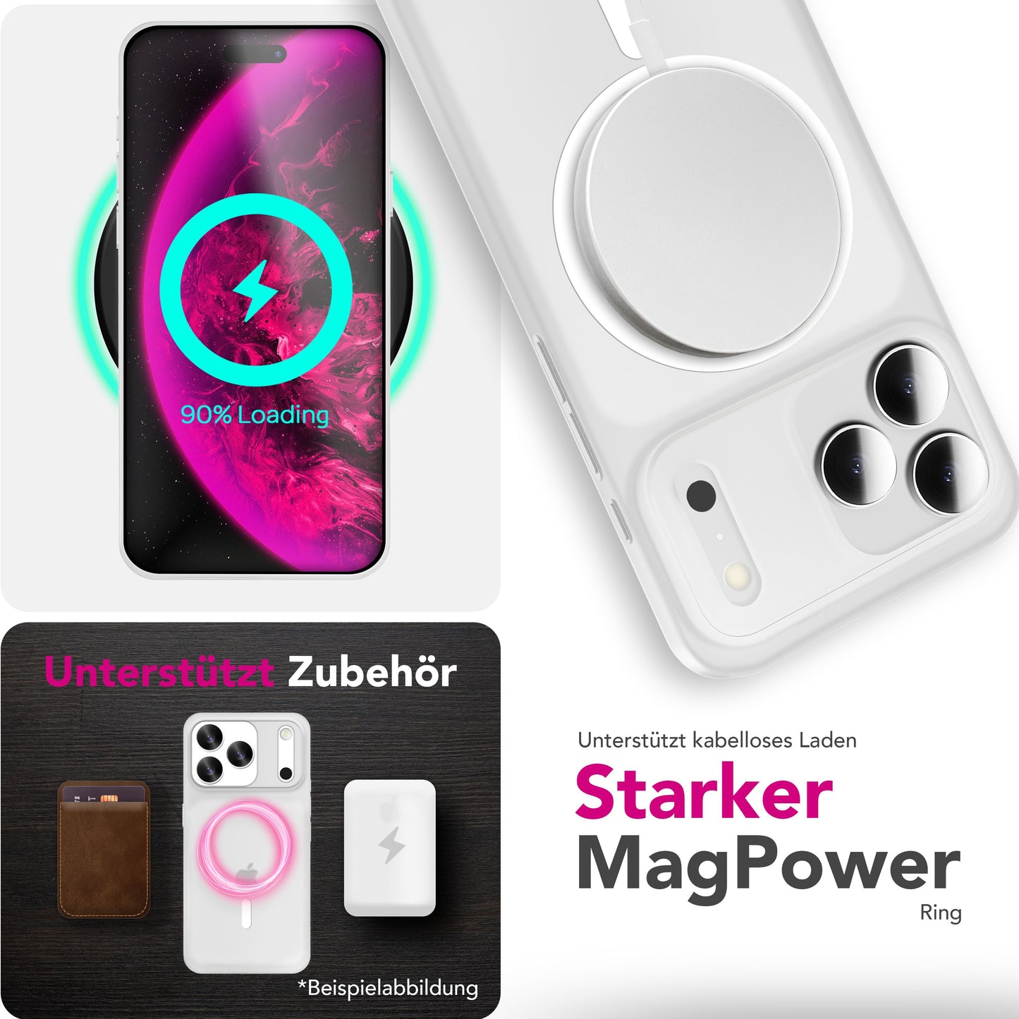 NALIA Ultra Slim Hardcase für iPhone 17 Pro Max – MagSafe Kompatibel & Nachleuchtender Ring – THINIX GLOW (Matt-Transparent & 0,3mm Dünn) – Marke aus Berlin