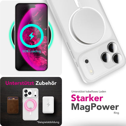 NALIA Ultra Slim Hardcase für iPhone 17 Pro Max – MagSafe Kompatibel & Nachleuchtender Ring – THINIX GLOW (Matt-Transparent & 0,3mm Dünn) – Marke aus Berlin