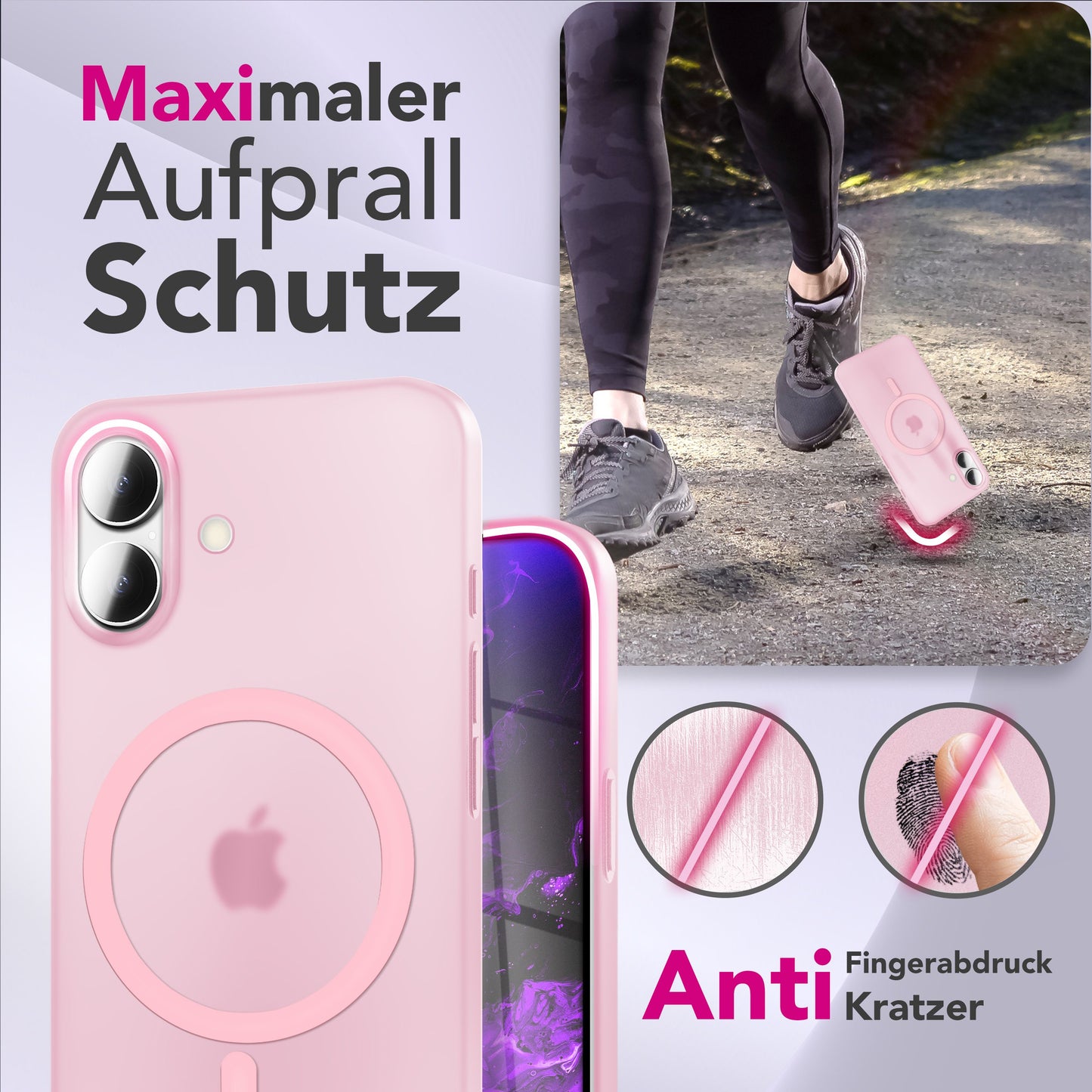 NALIA Ultra-Slim Hardcase für iPhone 17 – MagSafe kompatibel & 0.3mm Dünn – THINIX (Matte Semi-Transparente Hülle) – Marke aus Berlin