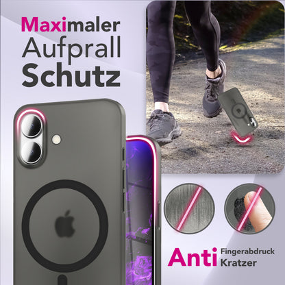 NALIA Ultra-Slim Hardcase für iPhone 17 – MagSafe kompatibel & 0.3mm Dünn – THINIX (Matte Semi-Transparente Hülle) – Marke aus Berlin