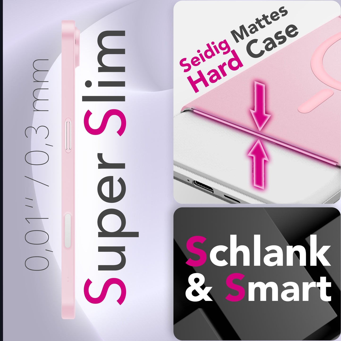 NALIA Ultra-Slim Hardcase für iPhone 17 Air – MagSafe kompatibel & 0.3mm Dünn – THINIX (Matte Semi-Transparente Hülle) – Marke aus Berlin