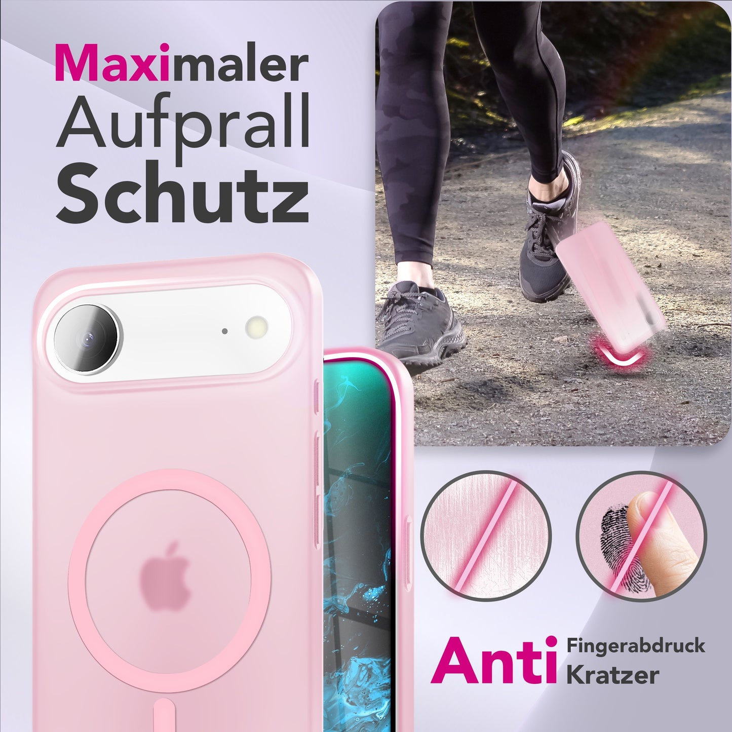 NALIA Ultra-Slim Hardcase für iPhone 17 Air – MagSafe kompatibel & 0.3mm Dünn – THINIX (Matte Semi-Transparente Hülle) – Marke aus Berlin