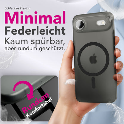 NALIA Ultra-Slim Hardcase für iPhone 17 Air – MagSafe kompatibel & 0.3mm Dünn – THINIX (Matte Semi-Transparente Hülle) – Marke aus Berlin