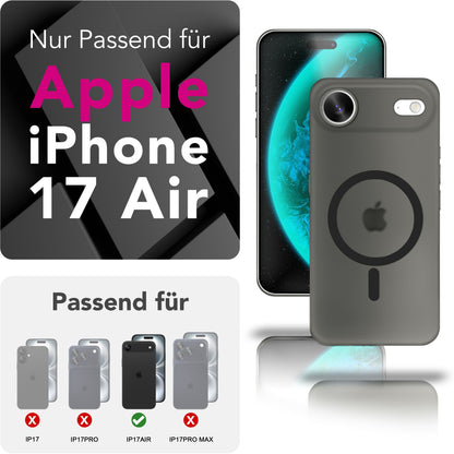 NALIA Ultra-Slim Hardcase für iPhone 17 Air – MagSafe kompatibel & 0.3mm Dünn – THINIX (Matte Semi-Transparente Hülle) – Marke aus Berlin