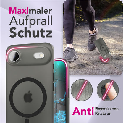 NALIA Ultra-Slim Hardcase für iPhone 17 Air – MagSafe kompatibel & 0.3mm Dünn – THINIX (Matte Semi-Transparente Hülle) – Marke aus Berlin