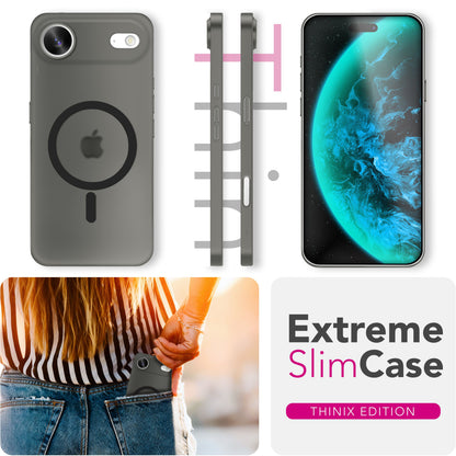 NALIA Ultra-Slim Hardcase für iPhone 17 Air – MagSafe kompatibel & 0.3mm Dünn – THINIX (Matte Semi-Transparente Hülle) – Marke aus Berlin