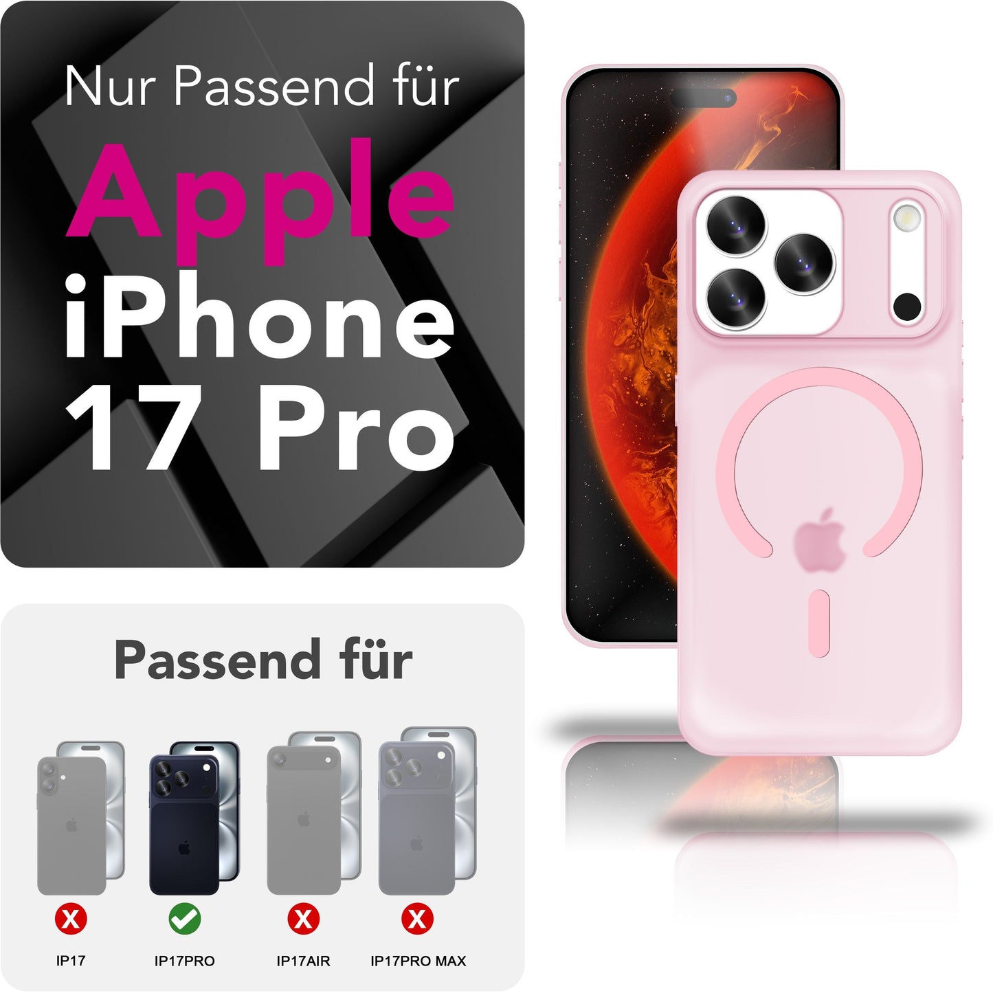 NALIA Ultra-Slim Hardcase für iPhone 17 Pro – MagSafe kompatibel & 0.3mm Dünn – THINIX (Matte Semi-Transparente Hülle) – Marke aus Berlin