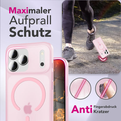 NALIA Ultra-Slim Hardcase für iPhone 17 Pro – MagSafe kompatibel & 0.3mm Dünn – THINIX (Matte Semi-Transparente Hülle) – Marke aus Berlin