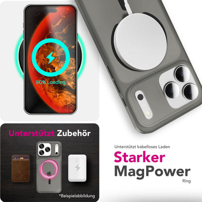 NALIA Ultra-Slim Hardcase für iPhone 17 Pro – MagSafe kompatibel & 0.3mm Dünn – THINIX (Matte Semi-Transparente Hülle) – Marke aus Berlin