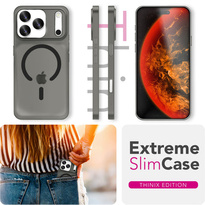 NALIA Ultra-Slim Hardcase für iPhone 17 Pro – MagSafe kompatibel & 0.3mm Dünn – THINIX (Matte Semi-Transparente Hülle) – Marke aus Berlin