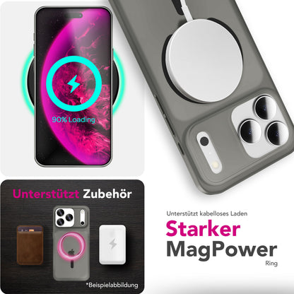NALIA Ultra-Slim Hardcase für iPhone 17 Pro Max – MagSafe kompatibel & 0.3mm Dünn – THINIX (Matte Semi-Transparente Hülle) – Marke aus Berlin