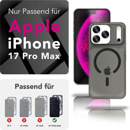 NALIA Ultra-Slim Hardcase für iPhone 17 Pro Max – MagSafe kompatibel & 0.3mm Dünn – THINIX (Matte Semi-Transparente Hülle) – Marke aus Berlin