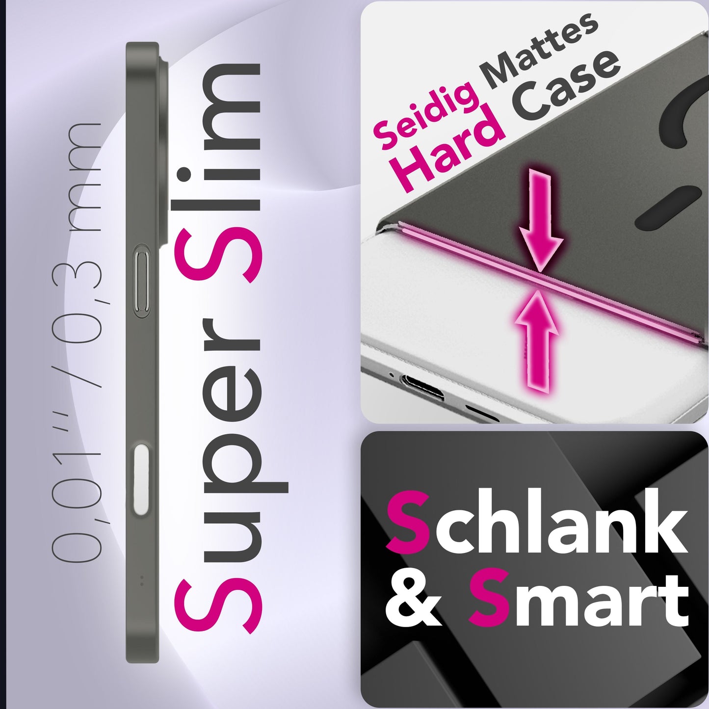 NALIA Ultra-Slim Hardcase für iPhone 17 Pro Max – MagSafe kompatibel & 0.3mm Dünn – THINIX (Matte Semi-Transparente Hülle) – Marke aus Berlin
