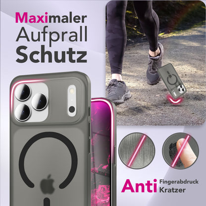 NALIA Ultra-Slim Hardcase für iPhone 17 Pro Max – MagSafe kompatibel & 0.3mm Dünn – THINIX (Matte Semi-Transparente Hülle) – Marke aus Berlin