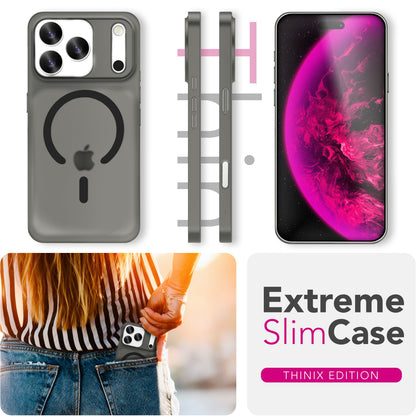 NALIA Ultra-Slim Hardcase für iPhone 17 Pro Max – MagSafe kompatibel & 0.3mm Dünn – THINIX (Matte Semi-Transparente Hülle) – Marke aus Berlin