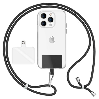 NALIA Universal Handykette für alle Smartphones – Robuste Kordel & 2 Patches – HOLDME AIR (Klassisches Lanyard mit Silbernem Karabiner) – Marke aus Berlin