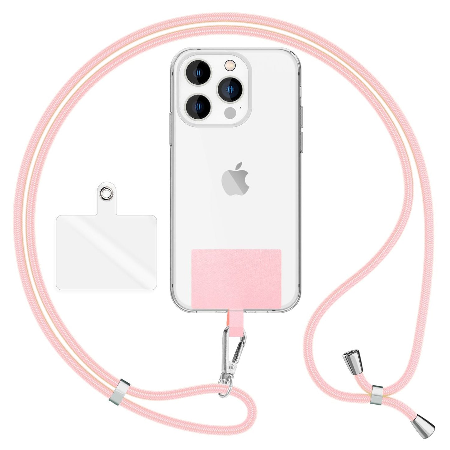 NALIA Universal Handykette für alle Smartphones – Robuste Kordel & 2 Patches – HOLDME AIR (Klassisches Lanyard mit Silbernem Karabiner) – Marke aus Berlin