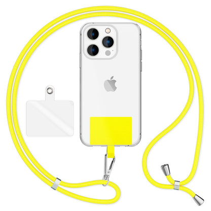 NALIA Universal Handykette für alle Smartphones – Robuste Kordel & 2 Patches – HOLDME AIR (Klassisches Lanyard mit Silbernem Karabiner) – Marke aus Berlin