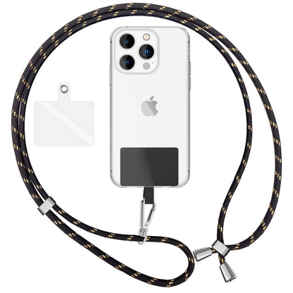 NALIA Bunte Universal-Kette mit Pad, Band für Handy-Hülle zum Umhängen, Karabinerhaken Anhänger Metall, Schlüsselband Umhängeband 160 CM, Crossbody Lanyard mit Schlaufe