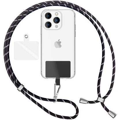 NALIA Bunte Universal-Kette mit Pad, Band für Handy-Hülle zum Umhängen, Karabinerhaken Anhänger Metall, Schlüsselband Umhängeband 160 CM, Crossbody Lanyard mit Schlaufe