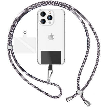 NALIA Bunte Universal-Kette mit Pad, Band für Handy-Hülle zum Umhängen, Karabinerhaken Anhänger Metall, Schlüsselband Umhängeband 160 CM, Crossbody Lanyard mit Schlaufe
