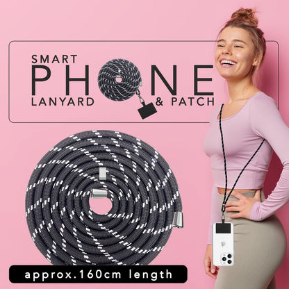 NALIA Bunte Universal-Kette mit Pad, Band für Handy-Hülle zum Umhängen, Karabinerhaken Anhänger Metall, Schlüsselband Umhängeband 160 CM, Crossbody Lanyard mit Schlaufe